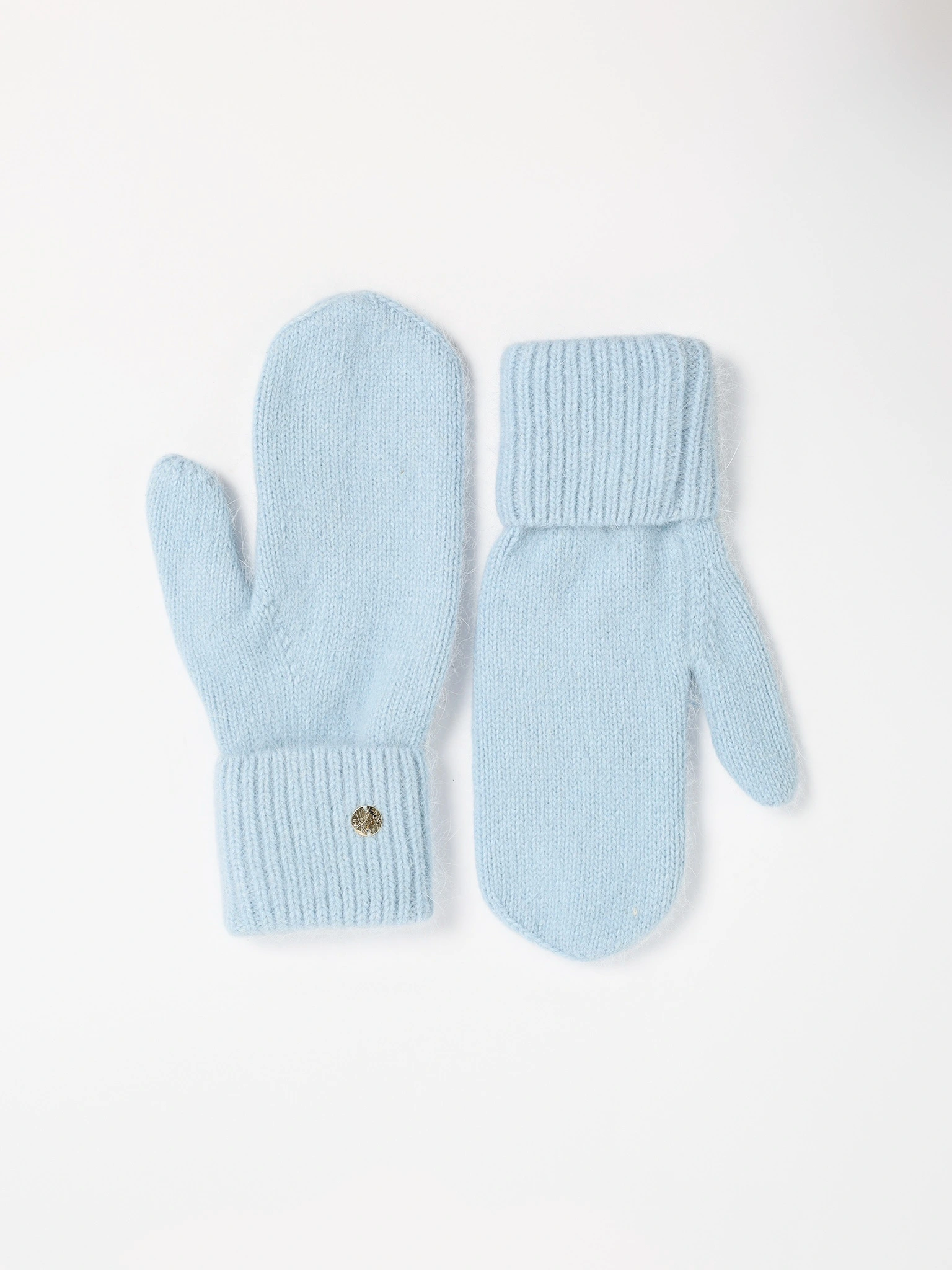 Варежки вязаные с отворотом двойные в ассортименте